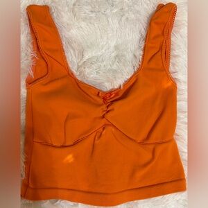 Vibrant Orange Sleeveless Top